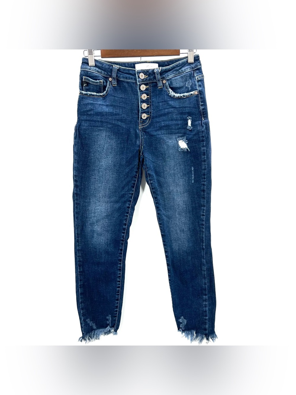 J065 lol KanCan Dark Blue High-Rise Skinny Jeans with Button-Fly